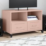 vidaXL Meuble TV rose 68x39x43 5 cm acier