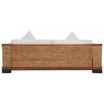vidaXL Ensemble de canapés 2 Pièces avec coussins Marron Rotin naturel