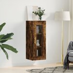 vidaXL Armoire murale chêne fumé 34 5x34x90 cm