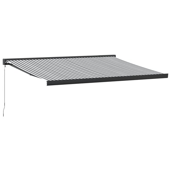 vidaXL Auvent rétractable anthracite et blanc 4 5x3 m tissu/aluminium