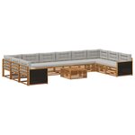 vidaXL Ensembles de canapés avec coussin 11 Pièces Bois d'Acacia Massif