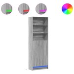 vidaXL Buffet haut LED sonoma gris 69x32 5x200 cm bois d’ingénierie