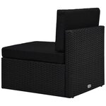 vidaXL Salon de jardin 7 Pièces avec coussins Noir Résine tressée
