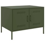 vidaXL Table basse vert olive 68x50x50 5 cm acier laminé à froid