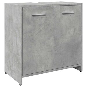 vidaXL Armoire lavabo de salle de bain gris béton 60x33x60 cm