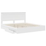 vidaXL Lit de Rangement Blanc 200 x 200 cm Bois d'ingénierie