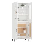vidaXL Buffet haut Blanc 69 5x34x180 cm Bois d'ingénierie