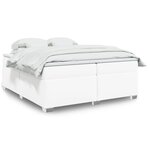 vidaXL Sommier à lattes de lit avec matelas Blanc 200x200cm Similicuir