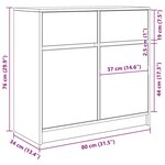 vidaXL Buffet avec tiroir chêne noir 80x34x76 cm bois d'ingénierie