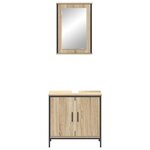 vidaXL Ensemble de mobilier de salle de bain avec étagère 2 Pièces Marron
