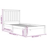 vidaXL Cadre de lit Blanc Bois de pin massif 75x190 cm Petit simple