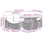 vidaXL Ensemble de canapé de jardin avec coussin 7 Pièces Gris et marine