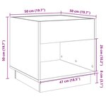 vidaXL Table de chevet avec LED infini chêne marron 50x50x50 cm