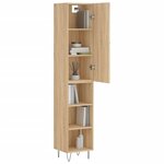 vidaXL Buffet haut Chêne sonoma 34 5x34x180 cm Bois d'ingénierie