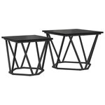 vidaXL Ensemble de tables d'appoint 2 Pièces Chêne noir 50 x 50 x 40 cm