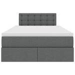 vidaXL Lit avec rangement et matelas Gris foncé 120 x 190 cm