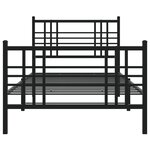 vidaXL Cadre de lit métal sans matelas avec pied de lit noir 100x190cm