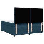 vidaXL Sommier à lattes de lit et matelas Bleu foncé 200x200cm Velours