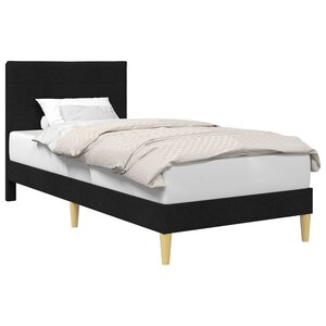 vidaXL Cadre de lit avec tête de lit Noir 90 x 200 cm Tissu