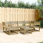 vidaXL Salon de jardin 6 Pièces bois de pin imprégné