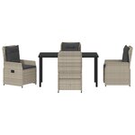 Ensemble de salle à manger de jardin 5 pièces gris clair poly rotin vidaXL