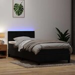 vidaXL Sommier à lattes de lit avec matelas et LED noir 90x220 cm velours