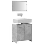 vidaXL Armoire de bain avec miroir gris béton bois d'ingénierie