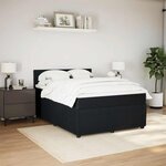 vidaXL Sommier à lattes de lit avec matelas Noir 140x200 cm Velours