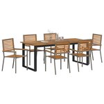vidaXL Ensemble de salle à manger pour jardin 7 Pièces Gris