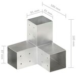 vidaXL Connecteurs de poteau 4 Pièces Forme en Y Métal galvanisé 81x81 mm