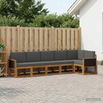 vidaXL Ensemble de canapés d'extérieur 6 pc Naturel et Anthracite