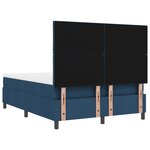 vidaXL Lit à ressorts avec matelas et lumière LED bleu marine  140 x 190 cm en tissu