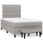 vidaXL Sommier à lattes de lit avec matelas Gris clair 120x200cm Tissu