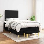 vidaXL Sommier à lattes de lit avec matelas noir 120x190 cm tissu