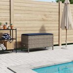 vidaXL Pouf de Jardin Gris et bleu marine 80 x 38 x 42 cm Rotin PE