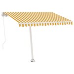 vidaXL Auvent manuel rétractable avec LED 350x250 cm Jaune et blanc