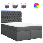 vidaXL Sommier à lattes de lit avec matelas Gris foncé 140x190cm Tissu