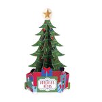 Carte de voeux noël pop up 3d - sapin - draeger paris