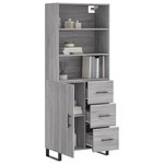vidaXL Buffet haut Sonoma gris 69 5x34x180 cm Bois d'ingénierie