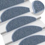 vidaXL Tapis d'escalier autocollants 30 Pièces 56x17x3 cm bleu