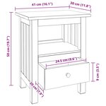 vidaXL Table de chevet Marron 41 x 30 x 50 cm Bois de Mahogany Massif