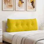 vidaXL Coussin de Dos Jaune 120 x 24 x 50 cm Velours