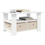 vidaXL Table basse avec tiroir Blanc 77 x 55 x 42 cm Bois d'ingénierie