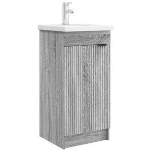 vidaXL Meuble de salle de bain avec évier Sonoma gris