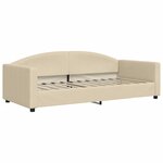 vidaXL Lit de jour avec gigogne et tiroirs sans matelas crème 90x200cm