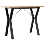 vidaXL Table à manger cadre en Y 100x50x75 5 cm bois pin massif fonte