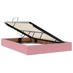 vidaXL Lit avec rangement et matelas Rose 140 x 190 cm Velours