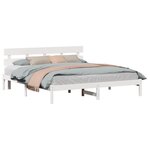 vidaXL Cadre de lit Blanc 180 x 200 cm Bois de pin massif