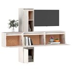 vidaXL Meubles TV 5 Pièces Blanc Bois massif de pin
