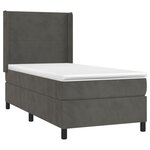 vidaXL Sommier à lattes de lit matelas LED Gris foncé 90x200cm Velours